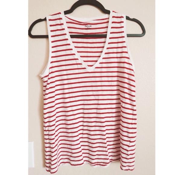 Madewell Theresa V Neck Striped T-shirt Tank - Picture 3 of 5